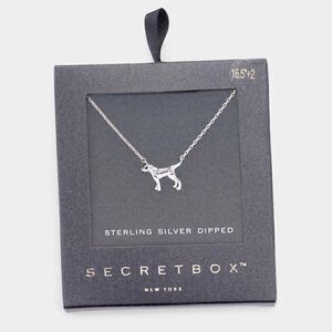 Secret Box Sterling Silver Dipped Dog Pendant Necklace